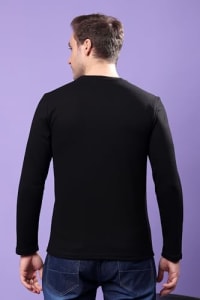 madfrog Men Full Sleeve Round Neck Cotton Blend Regular Fit Waffle Knit Close Placket T-Shirt