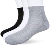 HAYBERG Men's Cotton Plain Ankle Socks- Pack Of 3 Multicolor Free Size