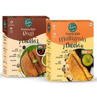 The Naturik Co Ragi and Multigrain Cheela Mix Combo - 250g each (Pack of 2), Ready to Cook Chilla/Dosa, Protein Rich Healthy Breakfast, 20% Protein, Anytime Snack for Kids and Family