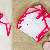 Pure Cotton Soft Dhoti NAPPY - for Newborn Babies (0-3 months) -Set of 6 - Pink