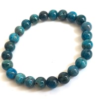 KITREE NATURAL APATITE CRYSTAL BRACELET 8MM ROUND FOR UNISEX (COLOR BLUE)