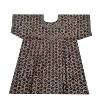 Devansh Trends Printed Pure Cotton Nighty Night Gown/Night Dress for Women creamblack Color (Large - 10xl) (X-Large, Cotton)