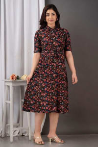 Women A-line Multicolor Dress