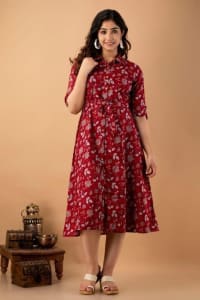 Women A-line marron Dress