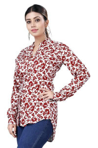 Red, Floral Shirt