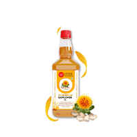 IndicWisdom Wood Pressed Safflower Oil 1 Liter (Cold Pressed Safflower Oil - Extracted on Wooden Churner)
