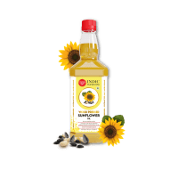 IndicWisdom Wood Pressed Sunflower Oil 1 liter (Cold Pressed Sunflower Oil - Extracted on Wooden Churner)