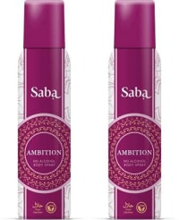 Saba Ambition Deodorant No Alcohol Body Spray Combo Pack of 2