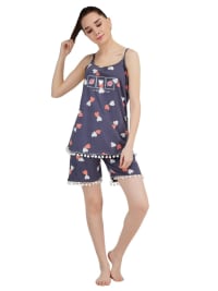 KOI SLEEPWEAR Women Spagetti Short Ball Lace Nightsuit Set