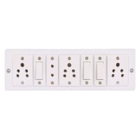 INDRICO Spike Guard 2 M Fitted with Anchor Switches (3 Switches+3 Socket+ 1 Two Pin) (White)