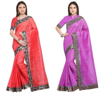 Florence Art Silk Saree with Blouse Piece (Pack of 2)
