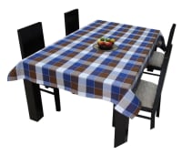 AIRWILL Cotton Jacquard Dobby Checks with Multicolor Combos of 4/6 Seater Tablecloth, Sized 140cm Width and 140cm Length