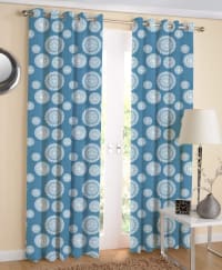 AIRWILL Cotton 4ft W x 7ft L Eyeleted Door Curtains (Multicolour) - Pack of 2 Pieces