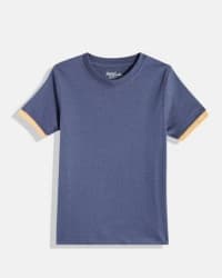 Boys Navy Solid T-shirt