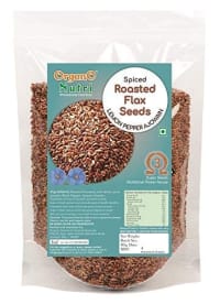 OrganoNutri Roasted Flax Seeds | Spiced - Lemon Pepper Ajowain | Alsi for Eating | Premium Roast