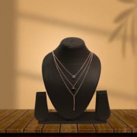 UG Fashion Jewellery Western Style Rose Gold Plated Multi-layered Black Heart Pendant for Women