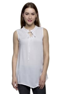 One femme Women's Solid White Sleeveless Top