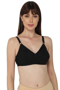 FASHION BONES Women's Cotton Cross Bra | Full Coverage, Non-Padded | Daily Use Cotton Bra | White & Beige | Combo (Pack of 2)