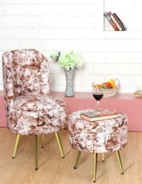 Shadowkart Ottomans Stool for Living Room | Pouffe for Sitting Printed Ottoman | Foot Rest Wooden Ottoman Foot Puffy Stool | Make up Dressing Side Table & Decoration, Combo 17/32 Inch Height