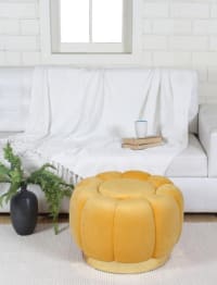 Shadowkart Pouffes Sitting Stool for Living Room, Make up Table Mudda Puffy Wooden Ottoman Stools, Pouffe Footstool, Poof for Room Decoration & Dressing Table, 19x16 Inch