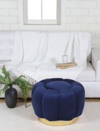 Shadowkart Pouffes Sitting Stool for Living Room, Make up Table Mudda Puffy Wooden Ottoman Stools, Pouffe Footstool, Poof for Room Decoration & Dressing Table, 19x16 Inch