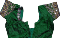 Ready Made Blouse -  Green and Pink Mirror Work Blouse