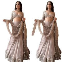 Indowestern Readymade Choli Sharara With Dupatta For Wedding Stitched Dress New Partywear
