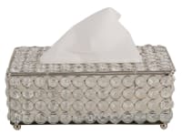 Decorative Stunning Clear Glass Crystal Beads Tissue Box / Tissue Holder / Car Tissue Box / Tissue Dispenser / Tissue Paper Beautiful Size 9 inches X 5 inches X 3.5 inches - By Marigold Stores®