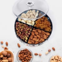  "4-Compartment Round Dry Fruit Box"