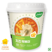 Joayo Cheese Topokki Instant Rice Cakes with Rich & Spicy Flavorful Savory Sauce 120g Rice Teokboki, Vegetarian (Made In Korea)