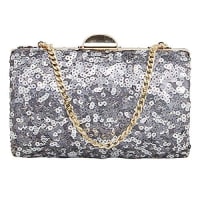 Vdesi Drama Silver Clutch
