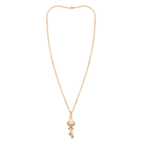  Gold Plated Traditional Butterfly Pendant Set With Chain For Women