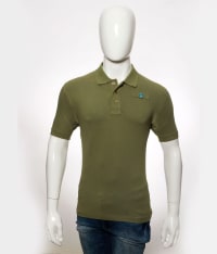 Men's Olive Green Solid Polo T-Shirt