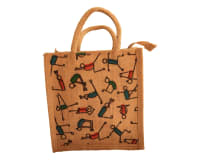 Handcrafted Jute Tote Bag with Colorful Embroidery