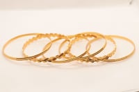 Gold Plated Leaf Design Bangle Set of 4