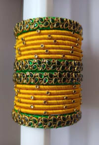 Designer Silk Thread Bangles Set of 12