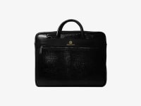 Croc-Textured Leather Bag