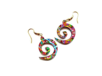 Artwork Wooden Earrings - Spiral earrings in assorted Artworks