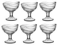 Ice Cream Bowls | Crystal Glass Cups | Sweets Serving Bowls use for Desserts, Milkshak, Fruit, Falooda, Coffee and Pudding Nuts | Pack of 6 |