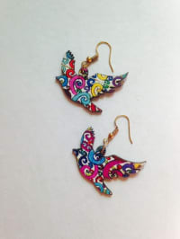 Artwork Wooden Earrings - Birds in assorted Artworks