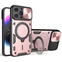 LIRAMARK Case Compatible with Apple iPhone 14 Pro Max (6.7 inch) with Stand & Slider Camera Military Grade Drop