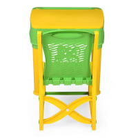 Junior Study Table and Chair Set with Storage for Stationary | Laptop Desk | Dining Breakfast Table for Eating & Multipurpose | Suitable for 3 to 12 Years Age | Green/Lime Yellow