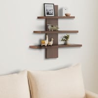 Solimo Behue Wooden Wall Shelf - Walnut