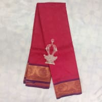 Poonthamil Silk Cotton Saree with Blouse - Rose