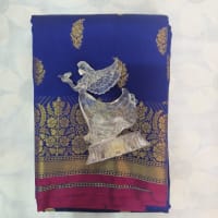 Soft Silk Saree with Blouse - Blue