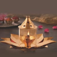 Borosil Kamal Brass Diya, Small