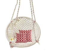 Swingzy Cotton Netted Rope Hanging Swing Chair for Adults & Kids/Swing for Balcony/Outdoor Swing Chair/Hammock Swing for Home, Patio, Garden, Indoor (120 Kg Capacity, White)