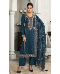 latest munga silk blue straight suit for women wear
