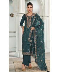 latest munga silk blue straight suit for women wear