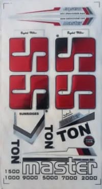 TEKNAXO | 3D MASTER | Embossed Cricket Bat Sticker  (Red)